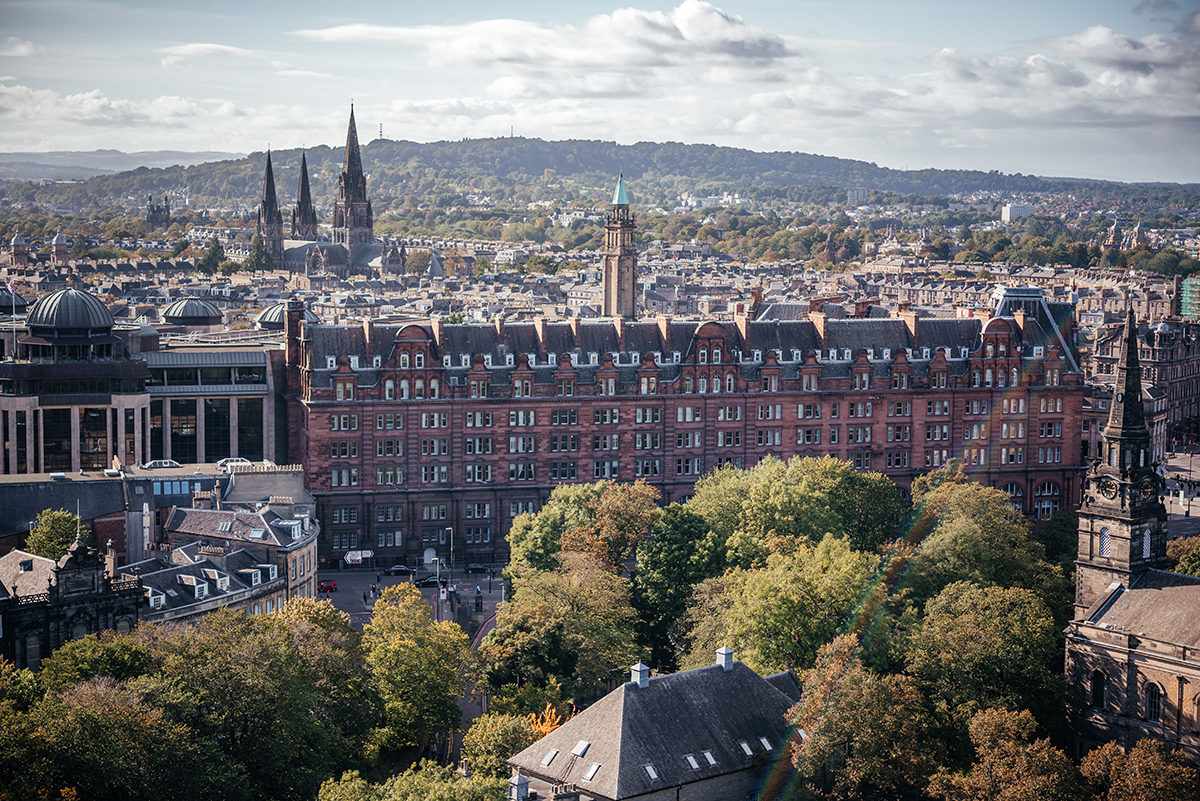 Edinburgh Castle view across the Old Town skyline